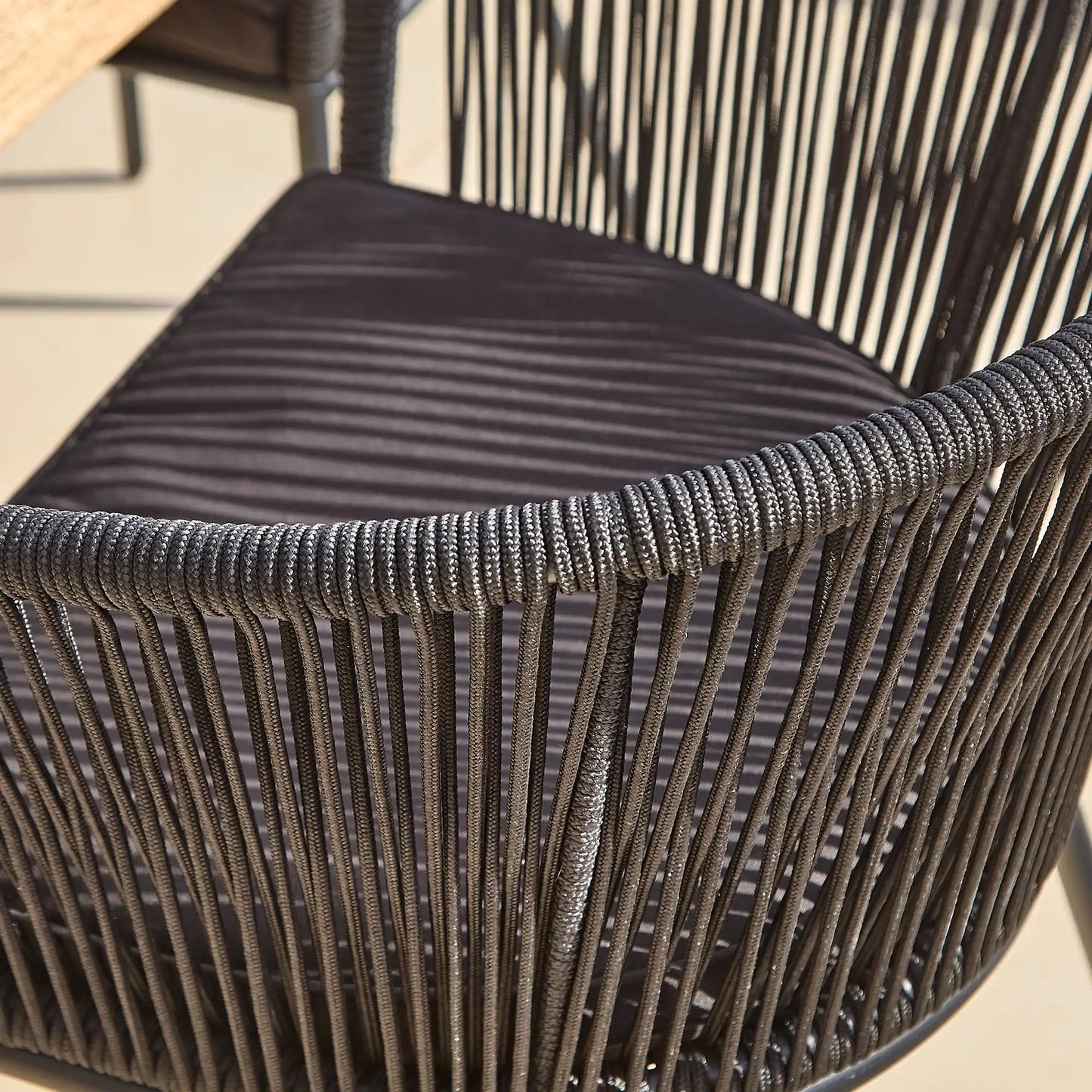 Amelia 4 Seater White Acacia Wood Black Legs Garden Dining Set - Hali Black Chairs