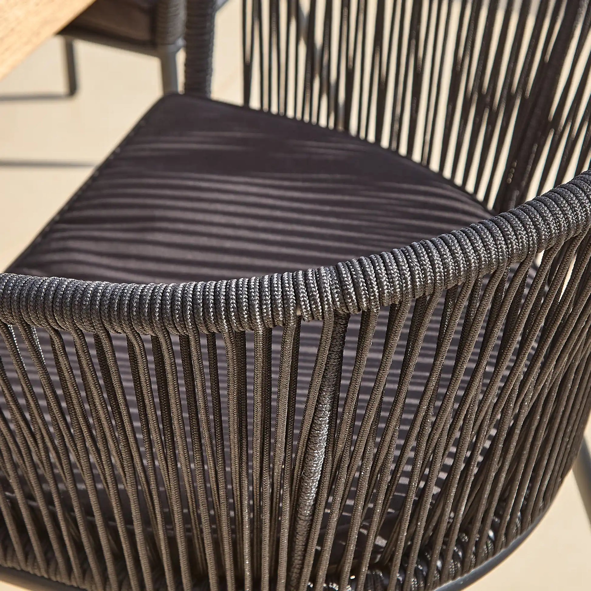 Amelia 4 Seater White Acacia Wood Black Legs Garden Dining Set - Hali Black Chairs