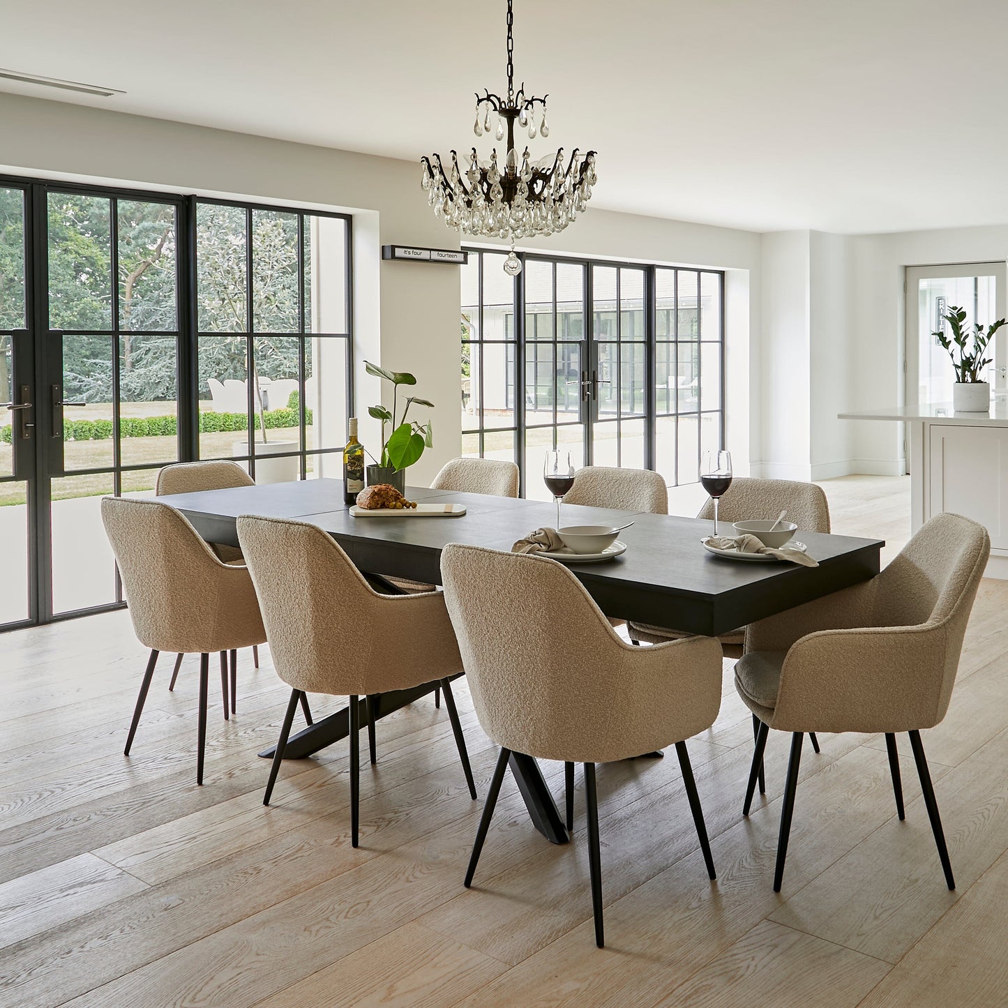 Amelia Black Wood Dining Table - Extendable