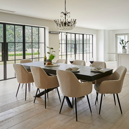 Amelia Black Wood Dining Table - Extendable