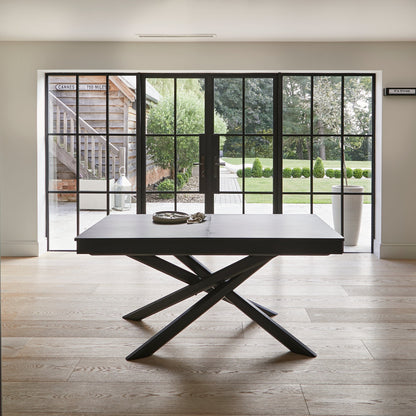Amelia Black Wood Dining Table - Extendable