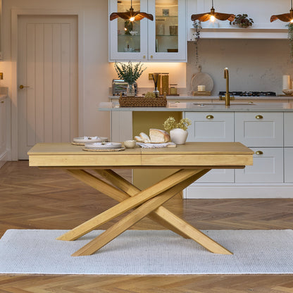 Amelia Pale Oak Wood Dining Table - Extendable - Laura James 