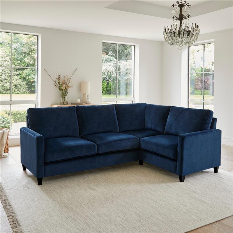 Ava Left L Shape Sofa - Ink with Black Oak Legs - Laura James 