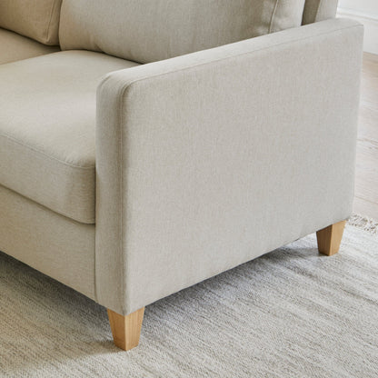 Ava Corner Sofa - Sand with Pale Oak Legs - Laura James