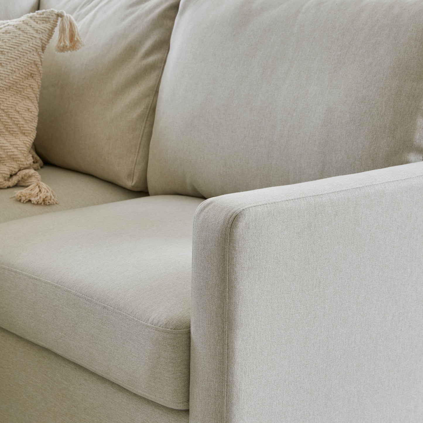 Ava Corner Sofa - Sand with Pale Oak Legs