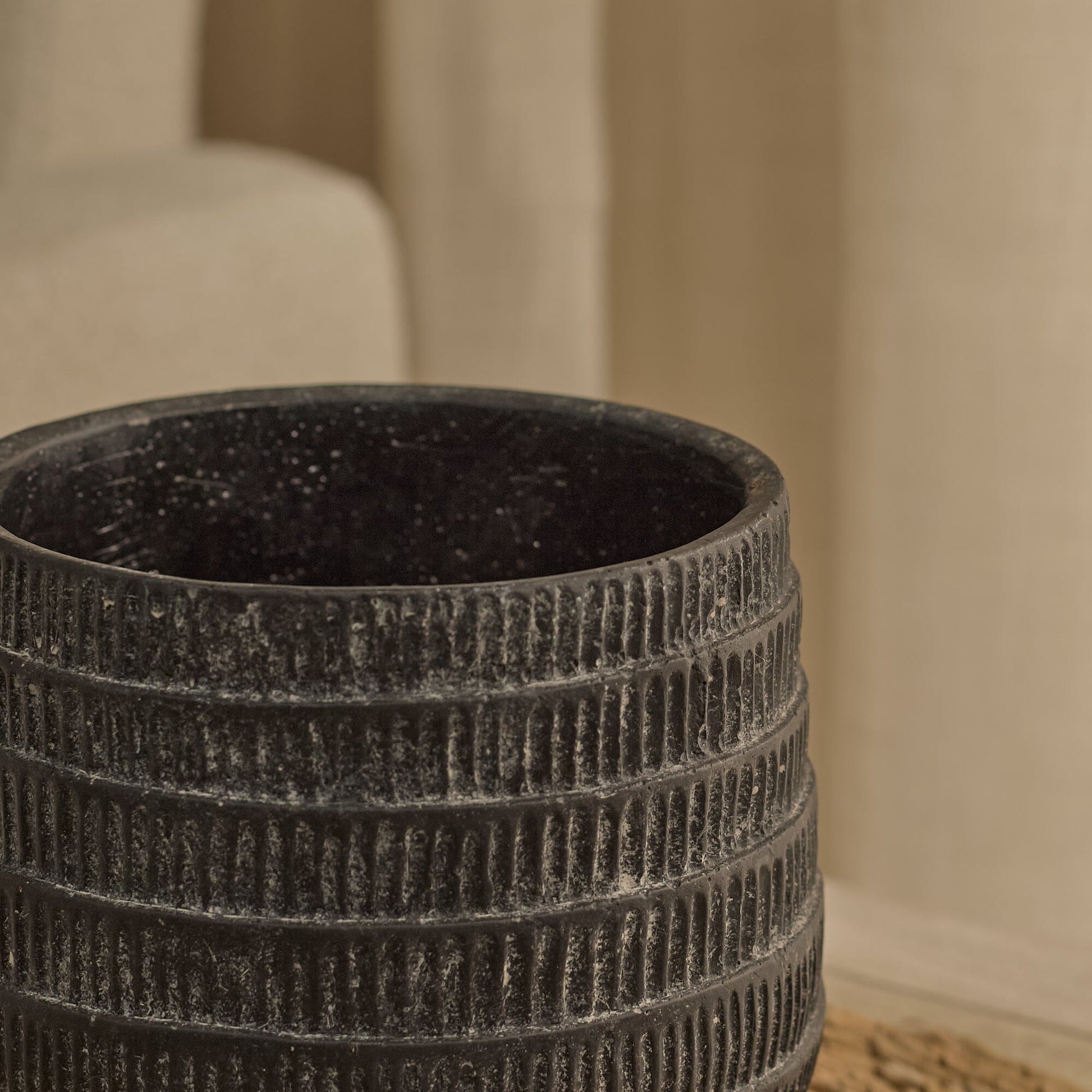 Abala Rustic Grey Cement Plant Pot - Laura James