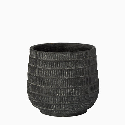 Abala Rustic Grey Cement Plant Pot - Laura James