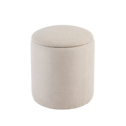 Abigail Storage Pouffe/Footstool - Soft Beige - Laura James