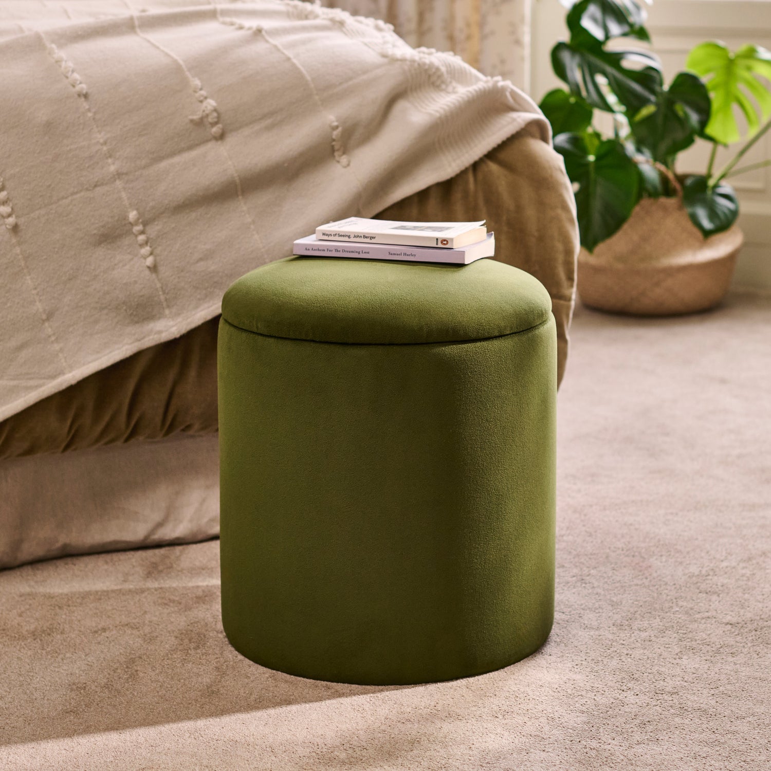Abigail Storage Pouffe/Footstool - Fern Green - Laura James