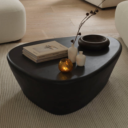 Alder 107cm Jet Black Mango Wood Freeform Coffee Table