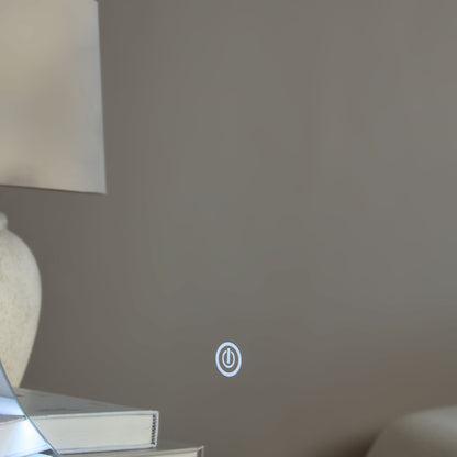Alder 86x52cm Glass LED Pebble Mirror - Frameless