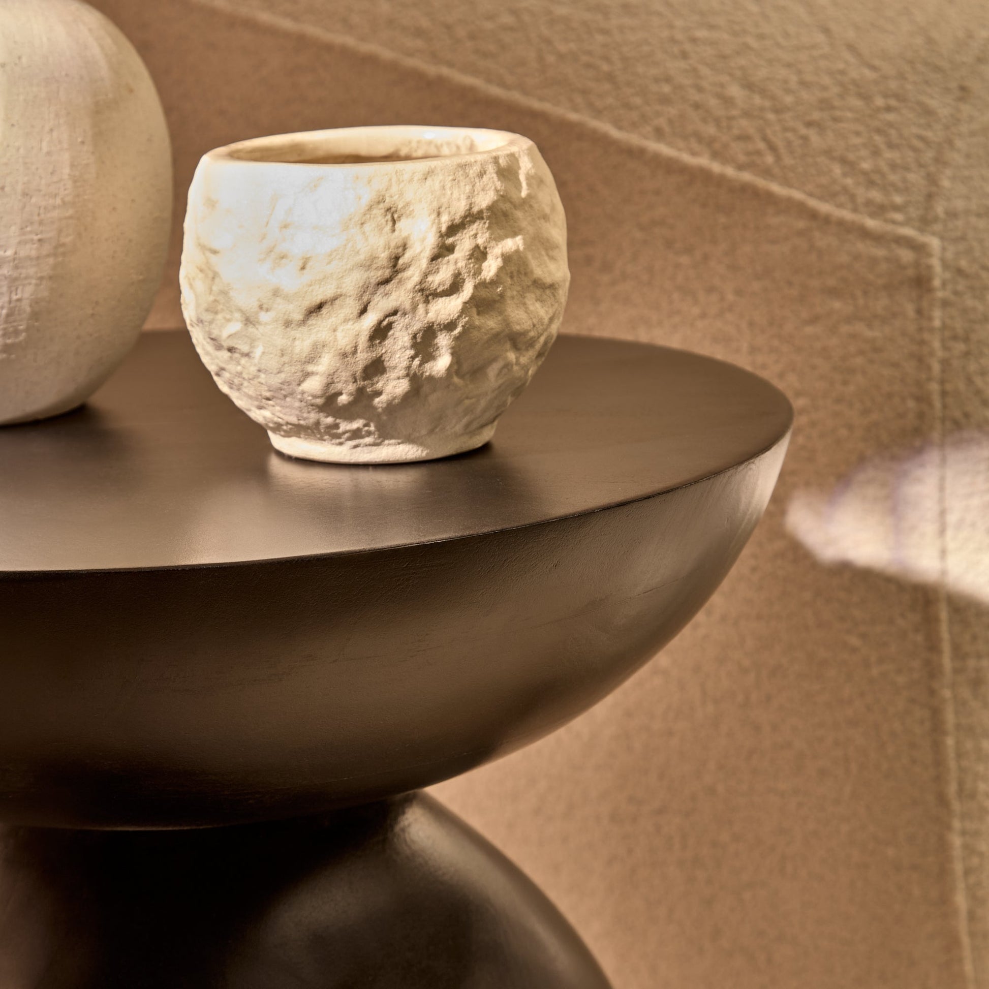 Alder Concrete Round Side Table - Jet Black - Laura James