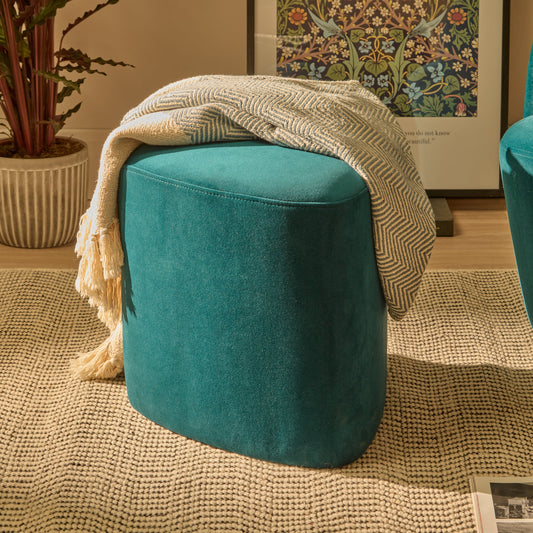 Alder Footstool - Deep Teal - Laura James