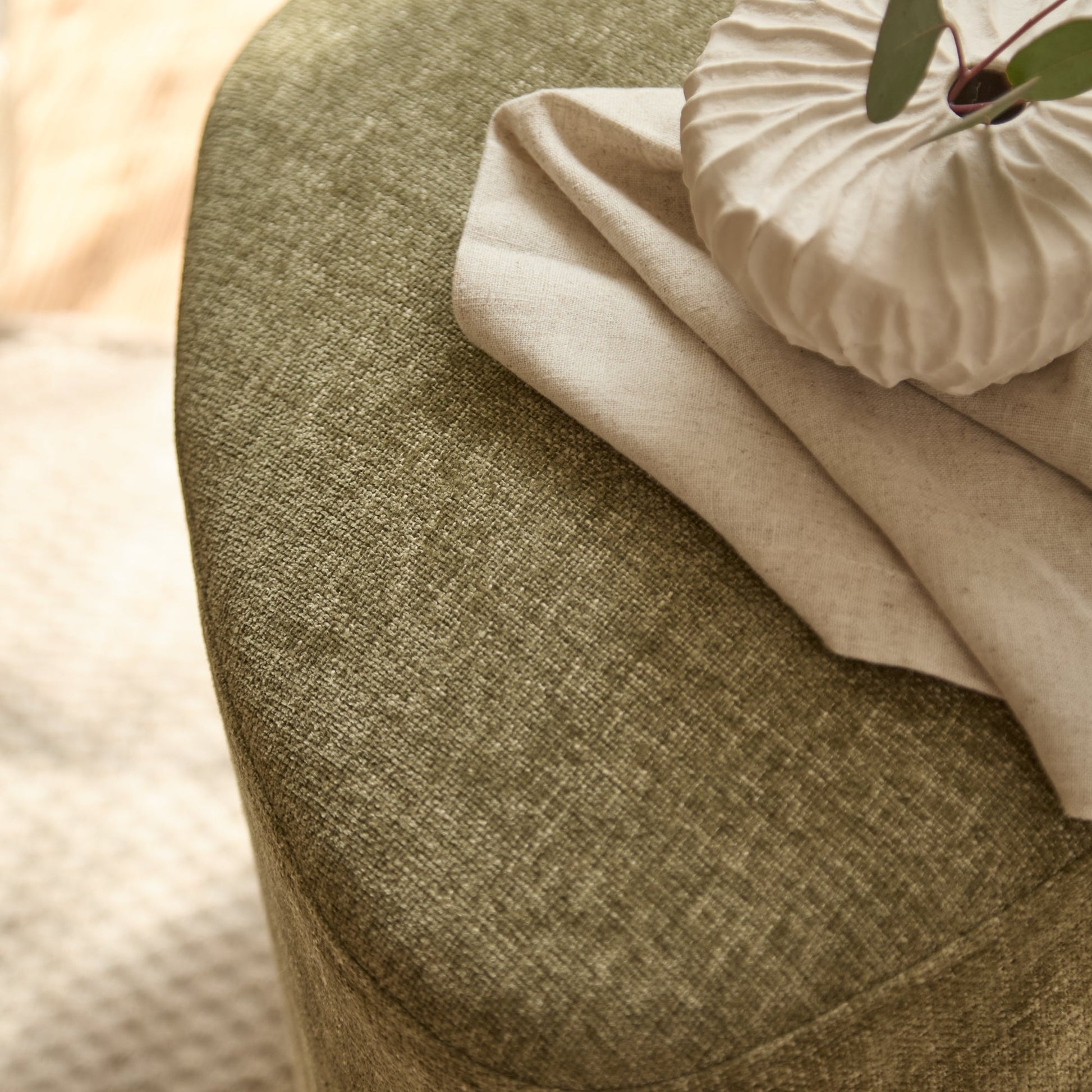 Alder Footstool - Moss Green - Laura James