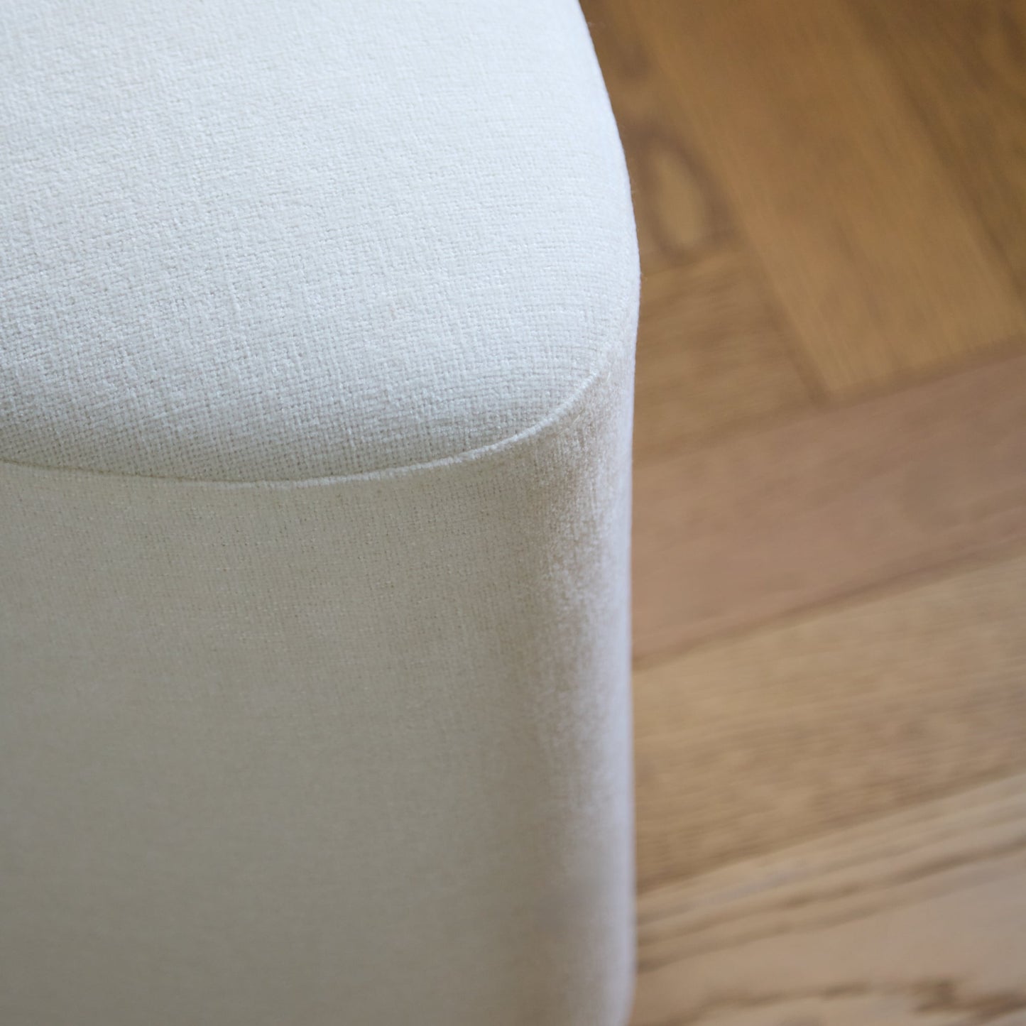 Alder Footstool - Oyster White - Laura James