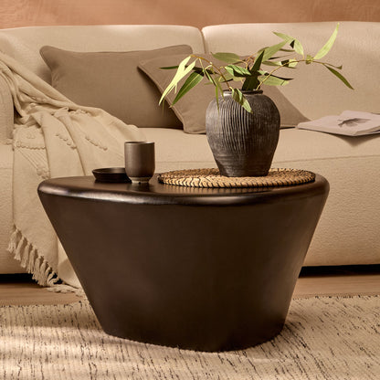 Alder Mango Wood Coffee Table - Jet Black - Laura James