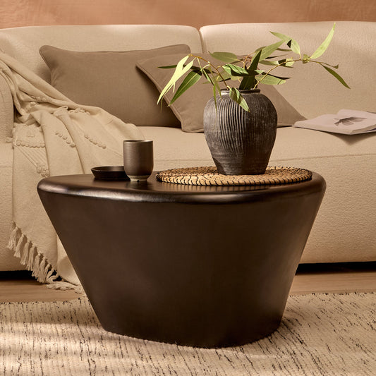 Alder Mango Wood Coffee Table - Jet Black - Laura James