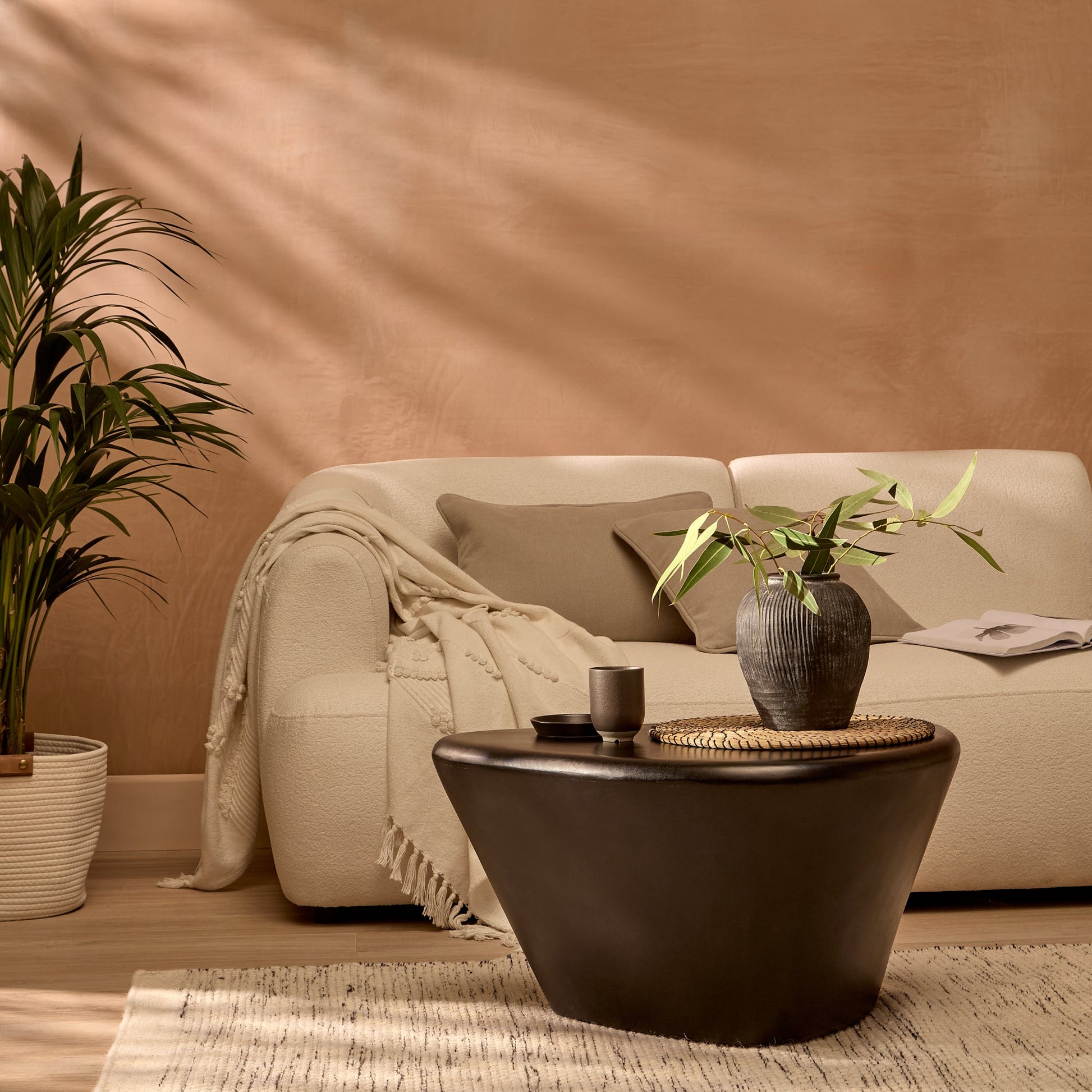 Alder Mango Wood Coffee Table - Jet Black - Laura James