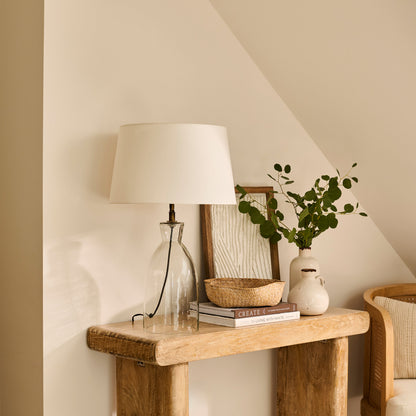 Aldsworth 35cm Table Lamp with Coningsby 40cm Cotton Lamp Shade - Snow White - Laura James