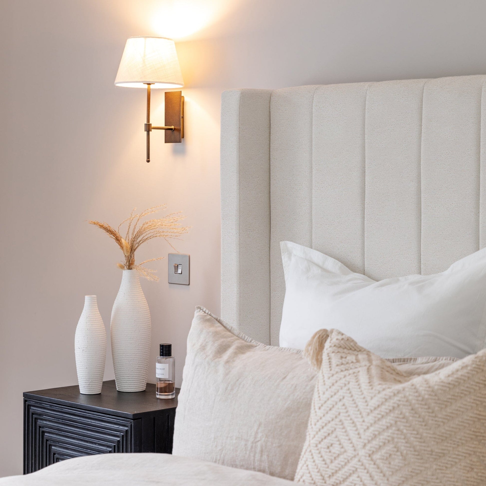 Alice Double Ottoman Bed - Ecru Recycled Boucle - Laura James