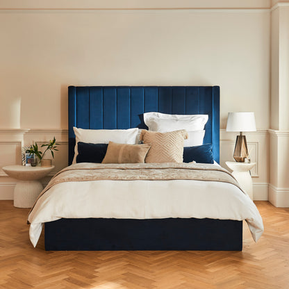 Alice King Ottoman Bed - Ink - Laura James 