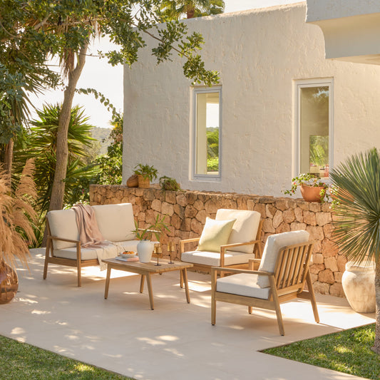 Alora Wooden Garden Cushion Covers - Cream - Laura James