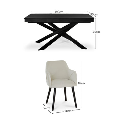 Amelia Black Wood dining table - Laura James