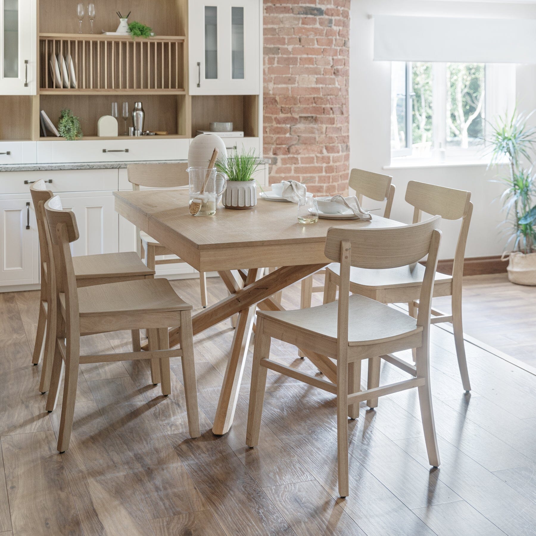 Whitewashed kitchen table and chairs sale