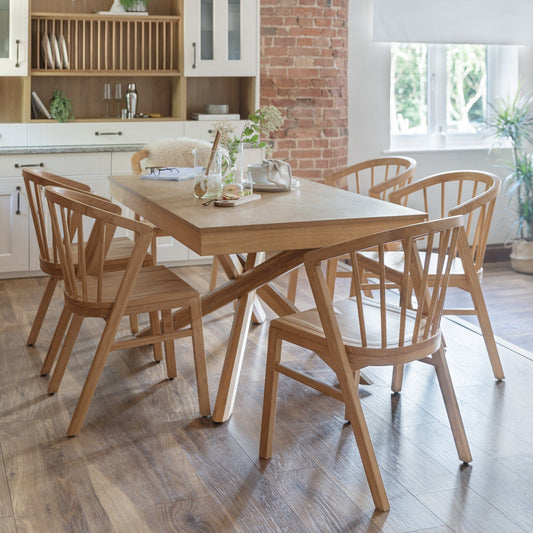 Mabel Pale Oak Spindle Back Dining Chairs - Set of 2 - Laura James