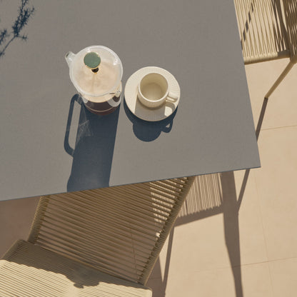 Amelia 6 Seater Dove Grey Concrete Garden Dining Set with Ryder Clay Chairs - Laura James