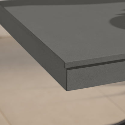 Amelia 6 Seater Concrete Garden Dining Table - Metal Legs - Dove Grey - Laura James