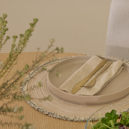 Amelia Whitewash Oval Extending Dining Table Set - 4 Seater - Nolan Fawn Linen Dining Chairs - Whitewash Oak Legs - Laura James