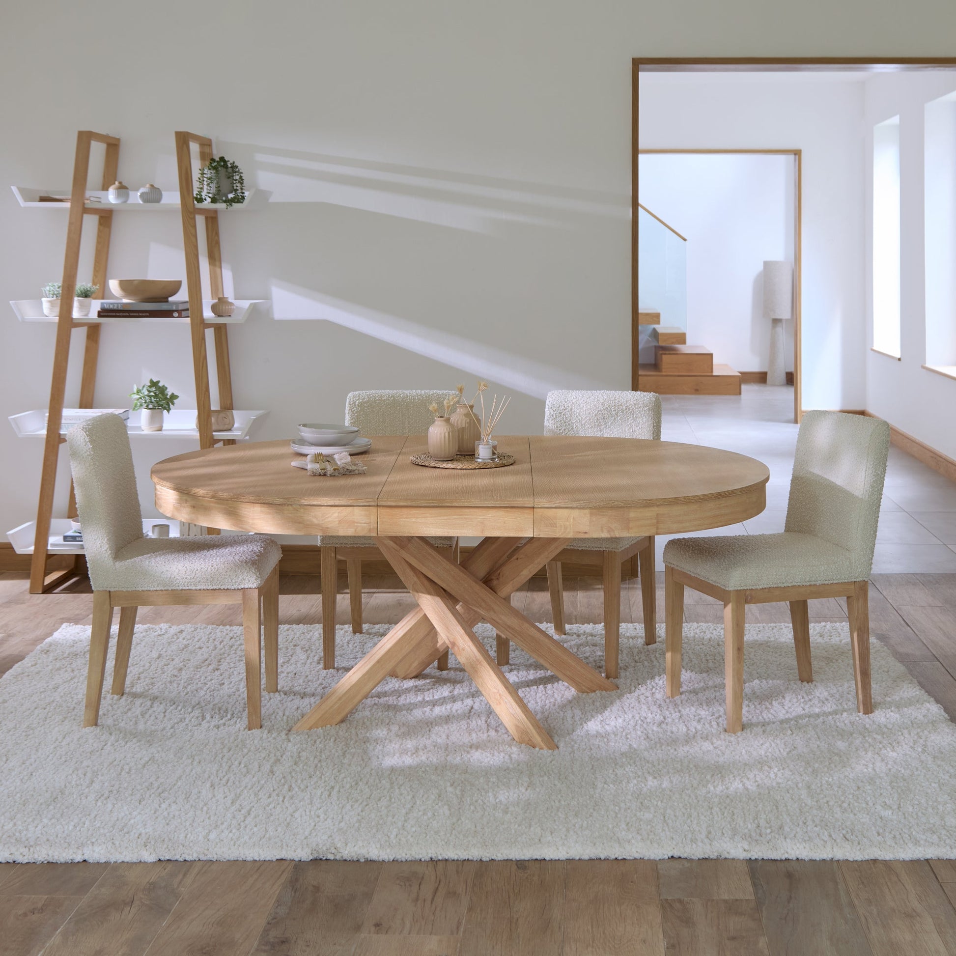 Amelia Pale Oak Extendable Dining Table - Laura James