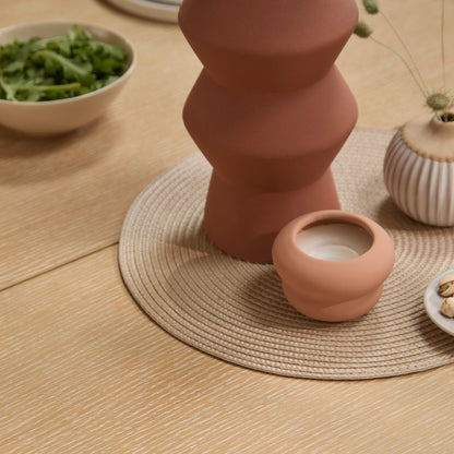 Amelia Extendable Whitewash Oval Dining Table Set - 4 Seater - Faye Dining Chairs - Whitewash Oak Legs -  Laura James 