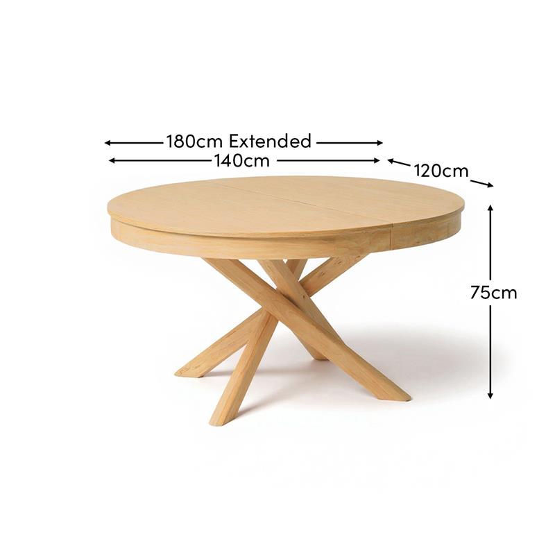 Amelia Pale Oak Extendable Dining Table - Laura James