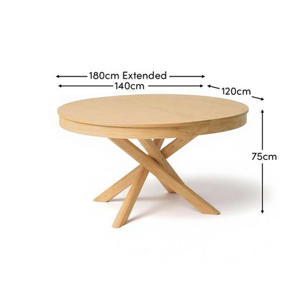 Amelia Pale Oak Extendable Dining Table - Laura James