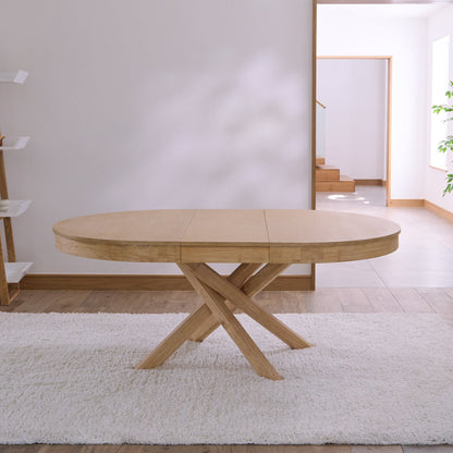 Amelia Oval 140 - 180cm Extending Dining Table Top - Whitewash Oak - Laura James 