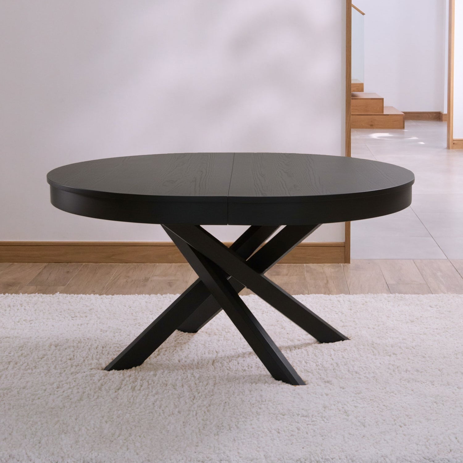 Amelia Black Oak Extendable Dining Table - Laura James
