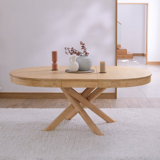 Amelia Pale Oak Extendable Dining Table - Laura James