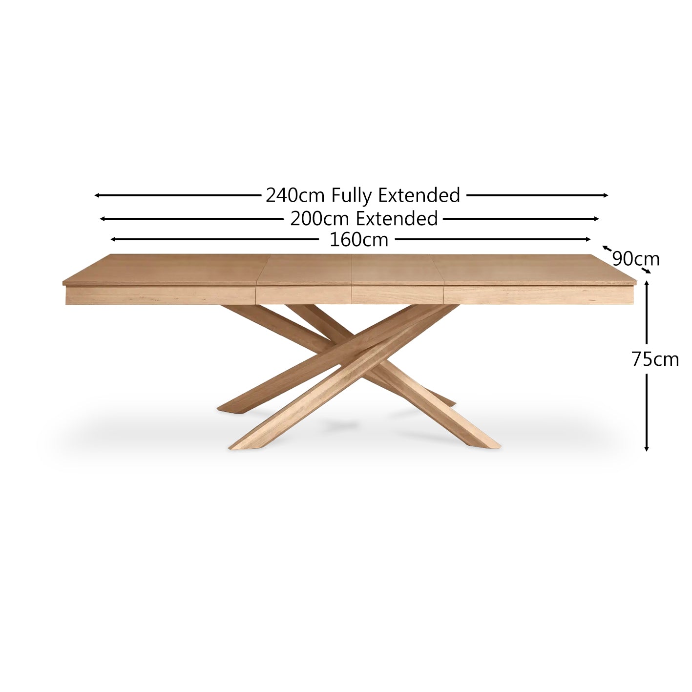 Amelia Pale Oak Extendable Dining Table - Laura James

