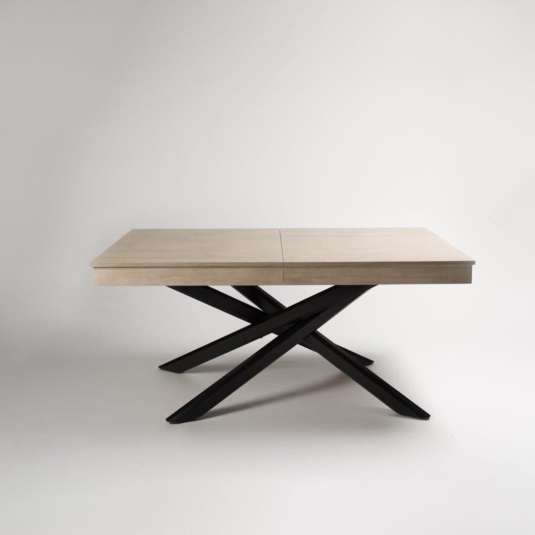 Amelia Black Whitewash Extending dining table - 6 seater -  Ella Pale Oak wooden chairs