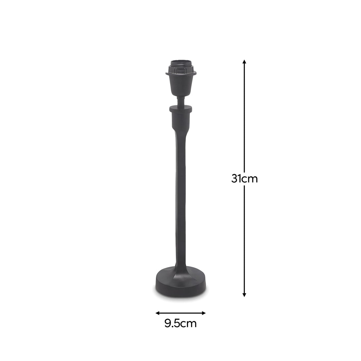 Ryall 31cm Metal Table Lamp Base - Matte Black
