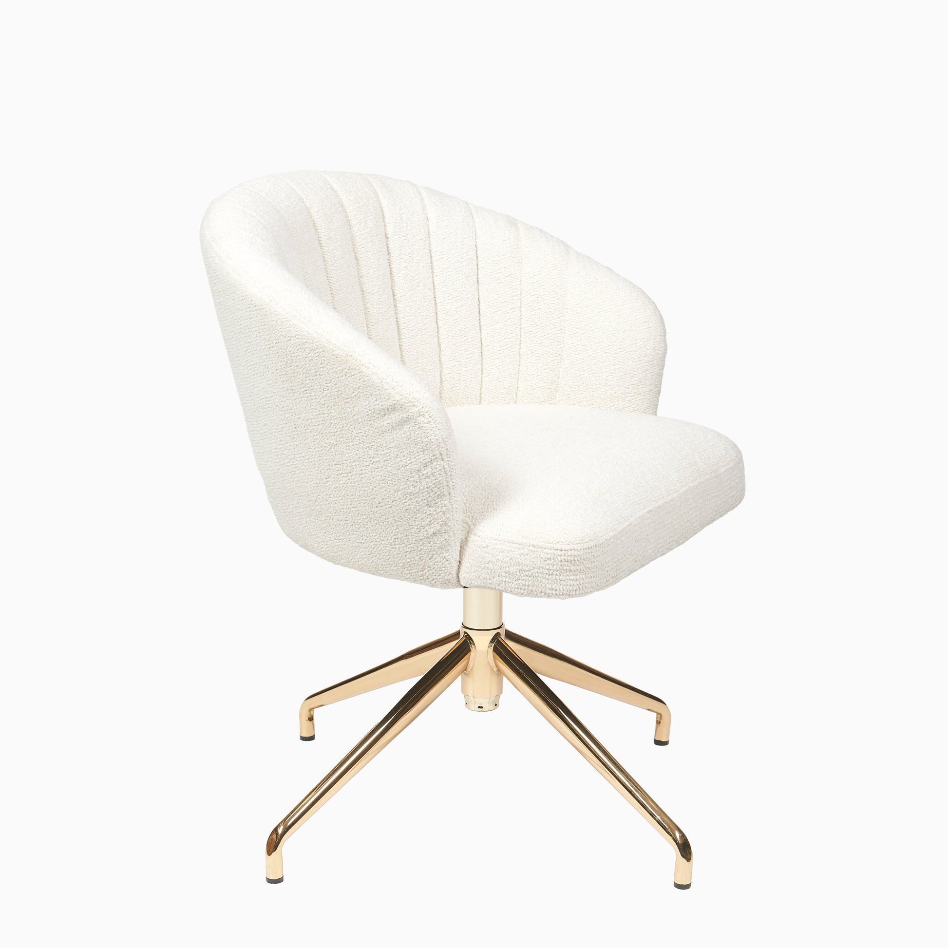 Arabella Office Chair - Light Beige Boucle - Gold Legs - Laura James