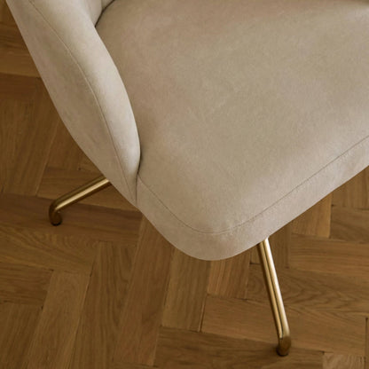 Arabella Office Swivel Chair - Natural Beige with Gold Legs - Laura James