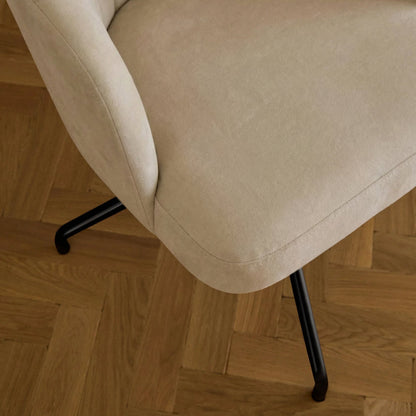 Arabella Office Swivel Chair - Natural Beige with Black Legs- Laura James