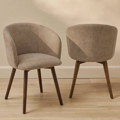 Archer Natural Brown Dining Chair - Set of 2 - Coffee Brown Legs - Laura James 