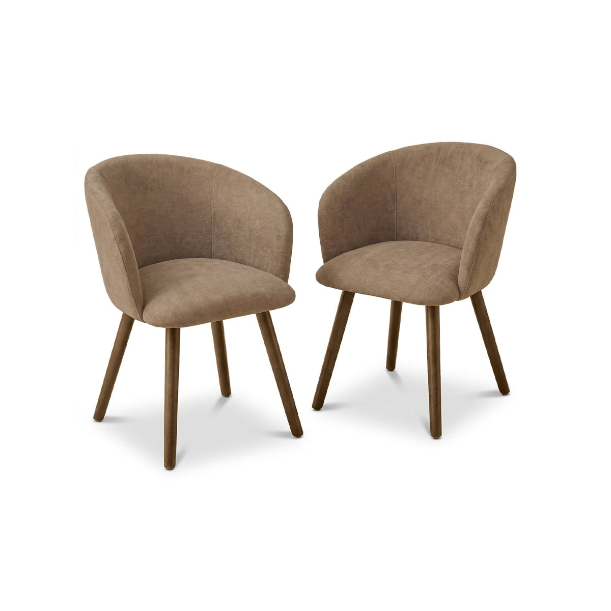 Archer Natural Brown Dining Chair - Set of 2 - Almond Brown Legs - Laura James 