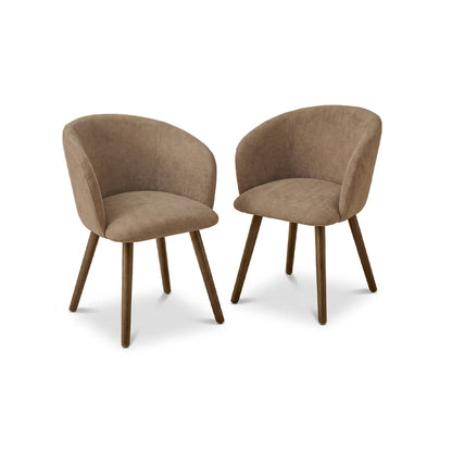 Archer Natural Brown Dining Chair - Set of 2 - Almond Brown Legs - Laura James 