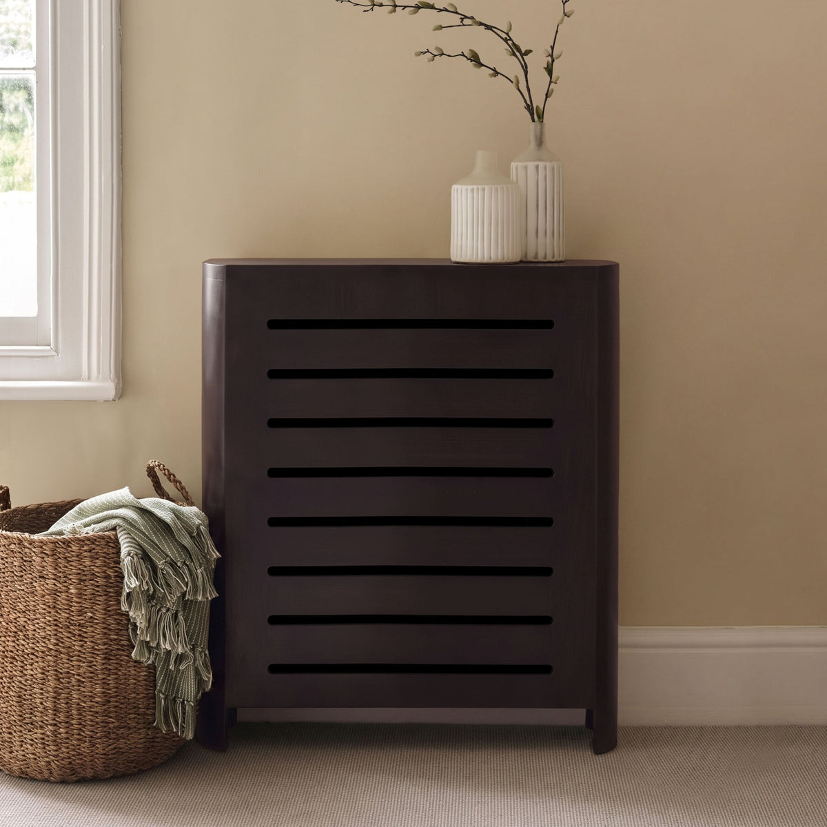 Asha Small Radiator Cover - Coffee Brown - Laura James 
