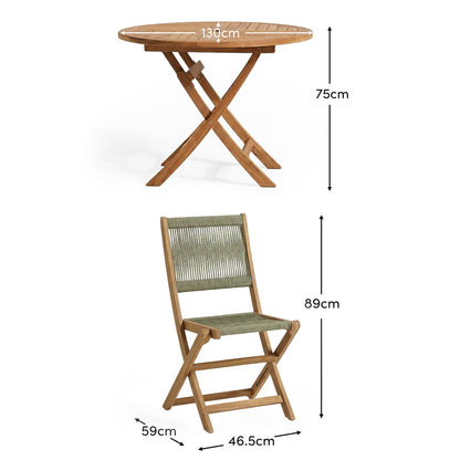 Cove White Acacia Green Rope Garden Chairs - Set of 2 - Laura James